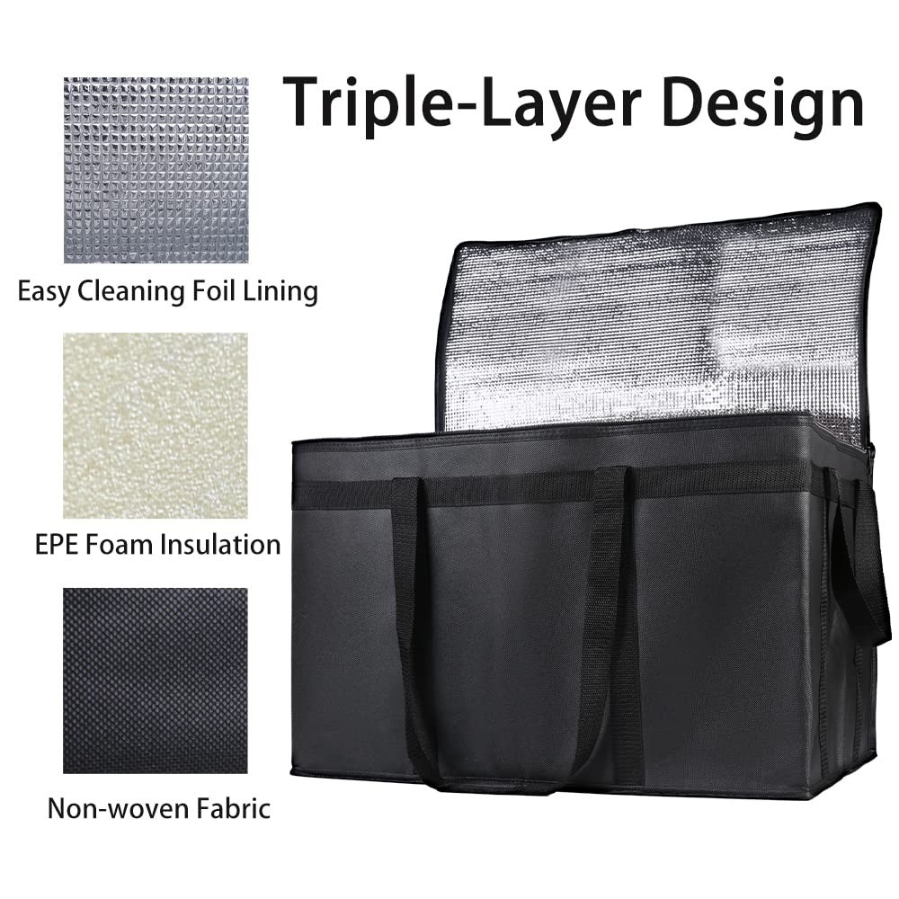 Large Capacity Insulated Food Bag XXXL – Waterproof Design for Safe Deliveries