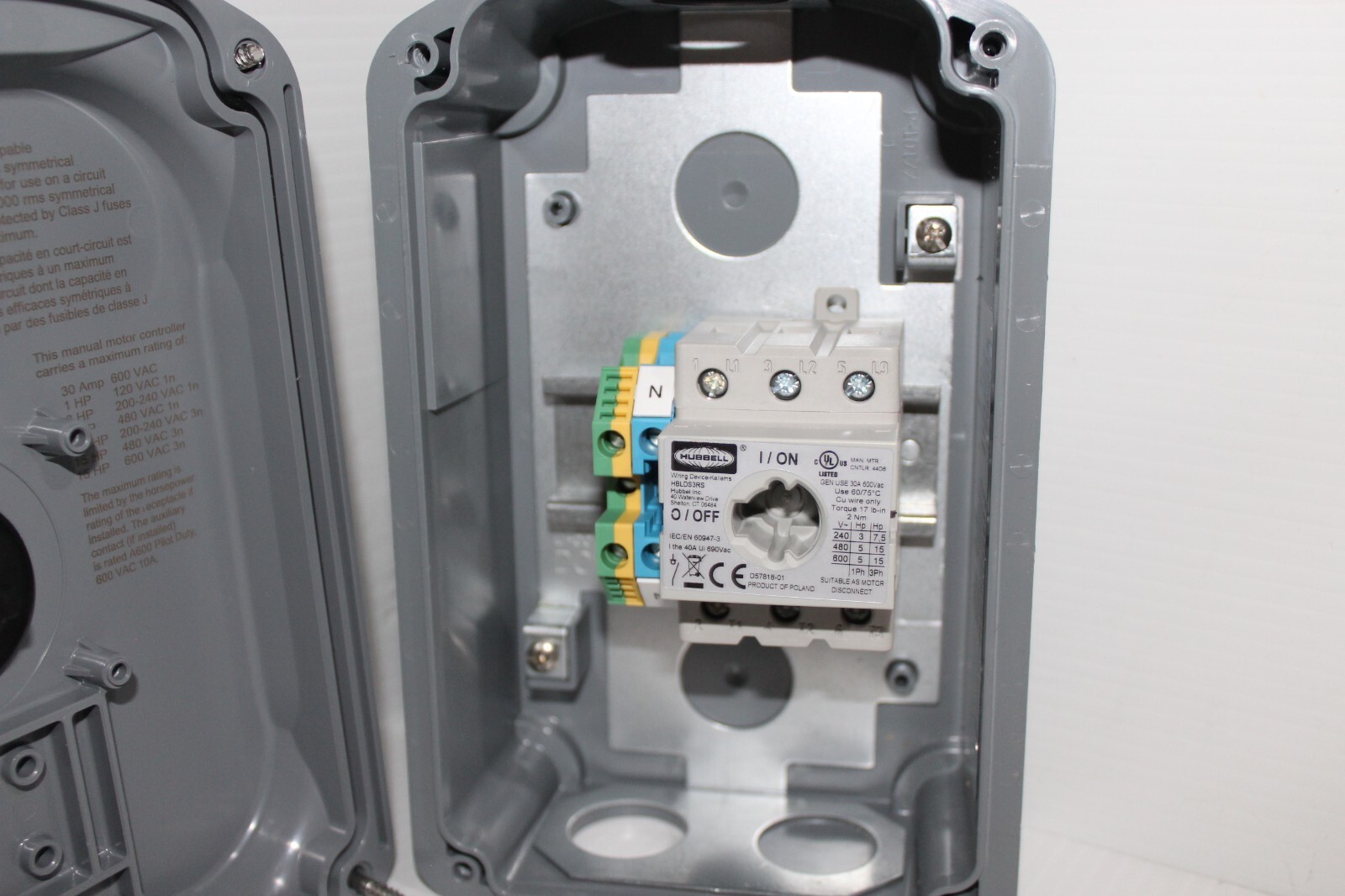 ⭐NEW IN BOX⭐ HUBBELL HBLDS30 CIRCUIT LOCK 30-Amp DISCONNECT SWITCH 600V 30A