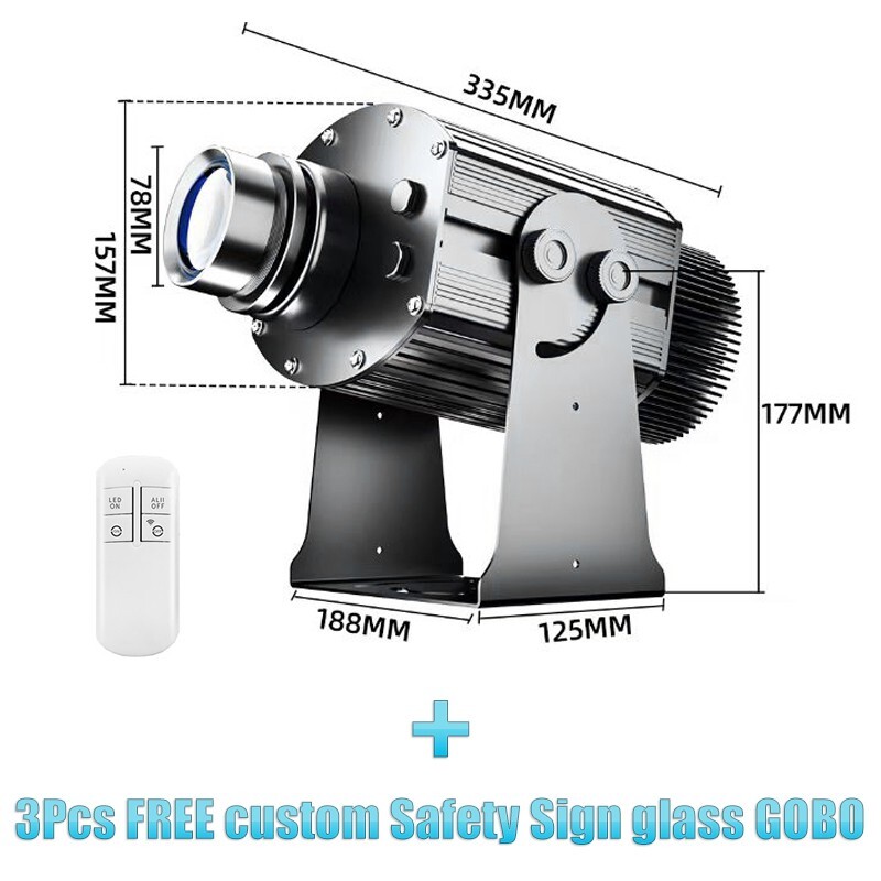 15W-1500W Industrial Warning Safety Caution Signs Projection LED Sign Projector