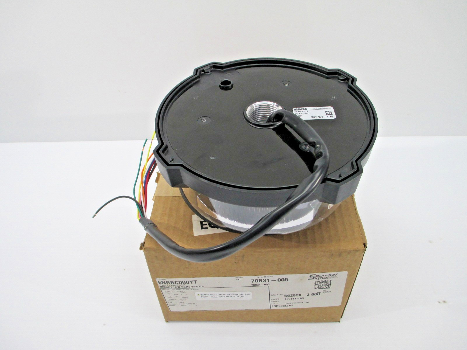 SOUNDOFF SIGNAL NROADS LOW DOME BEACON ENRBC000YT INDUSTRIAL WARNING
