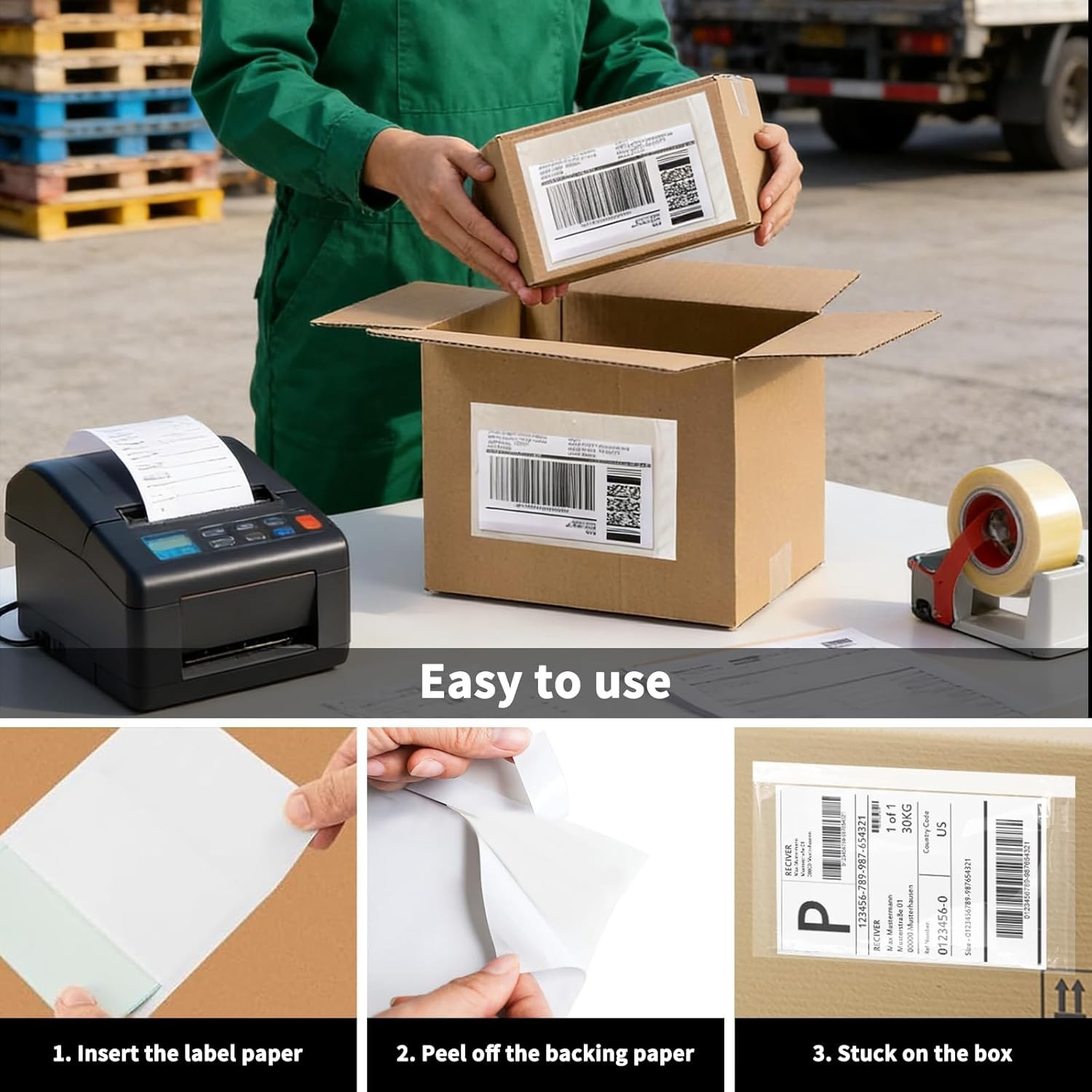 7.5×5.5 inch Clear Adhesive Shipping Labels Pouches 200 Pack for Business