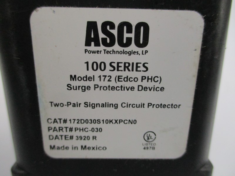 ASCO 174D030S10KXPCN0 PHC-030 SER. 100 UNMP