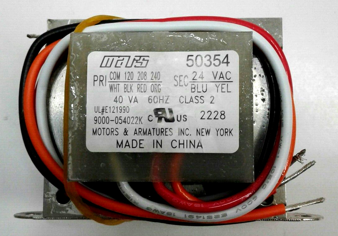 Mars 50354 40VA Control Transformer NEMA Class 2 120, 208, 240V 60Hz Foot Mount