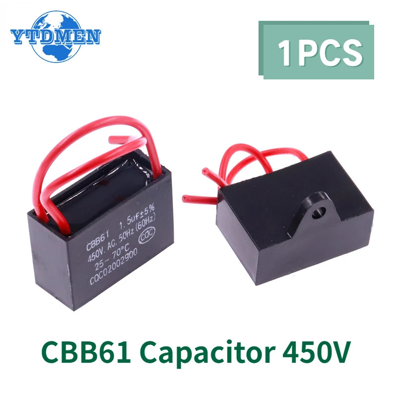 cbb61 450V electric motor capacitor 1uf 1.5uf 2uf 3uf 4uf 5uf 6uf 10uf fan start
