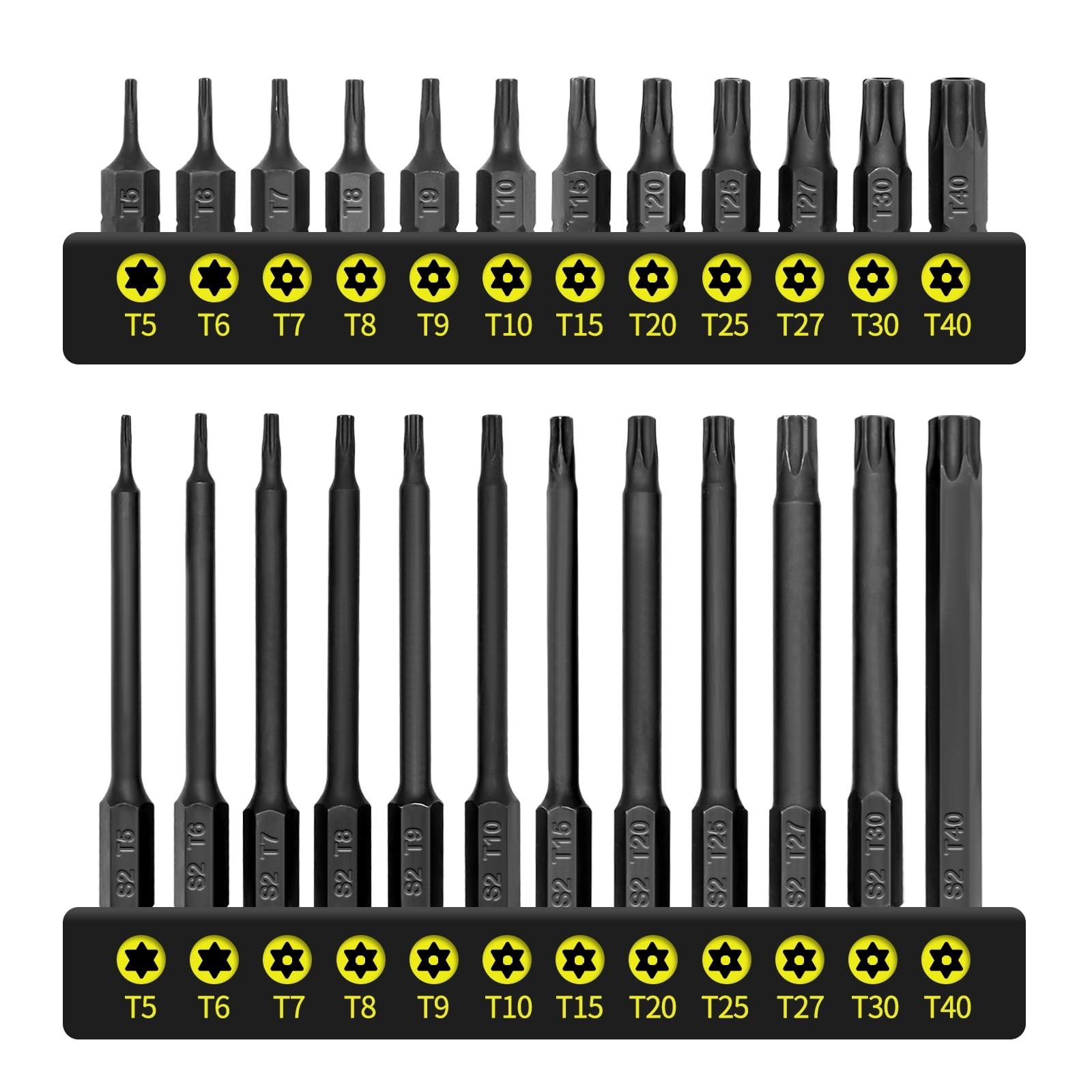 24 PCS Security Bit Set, S2 Steel Tamper Proof Star Bits Set, 1″ and 3″ Long …