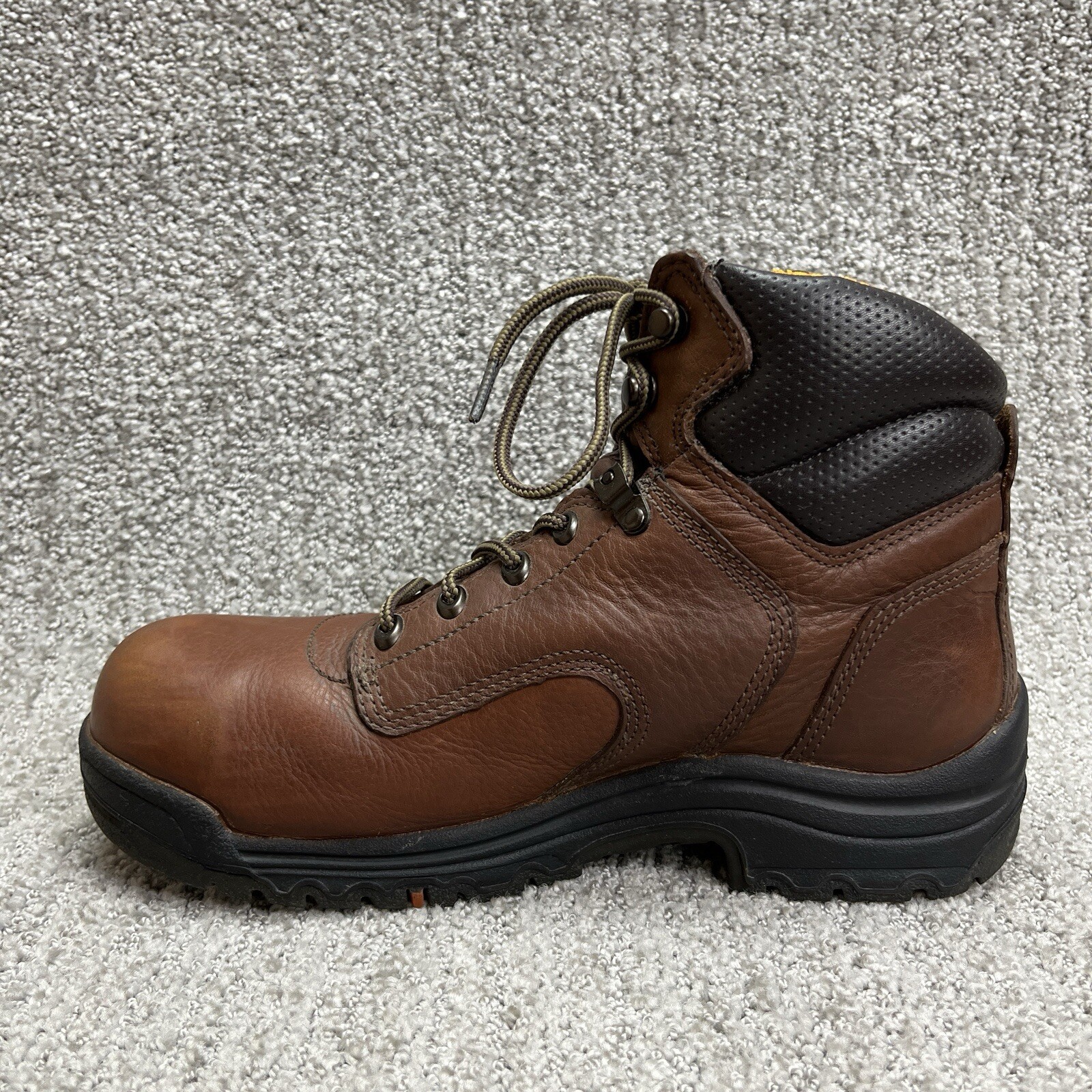 Timberland Pro358 Boots WOMEN Size 10 Brown Leather Lace Up Safety Toe Work Boot