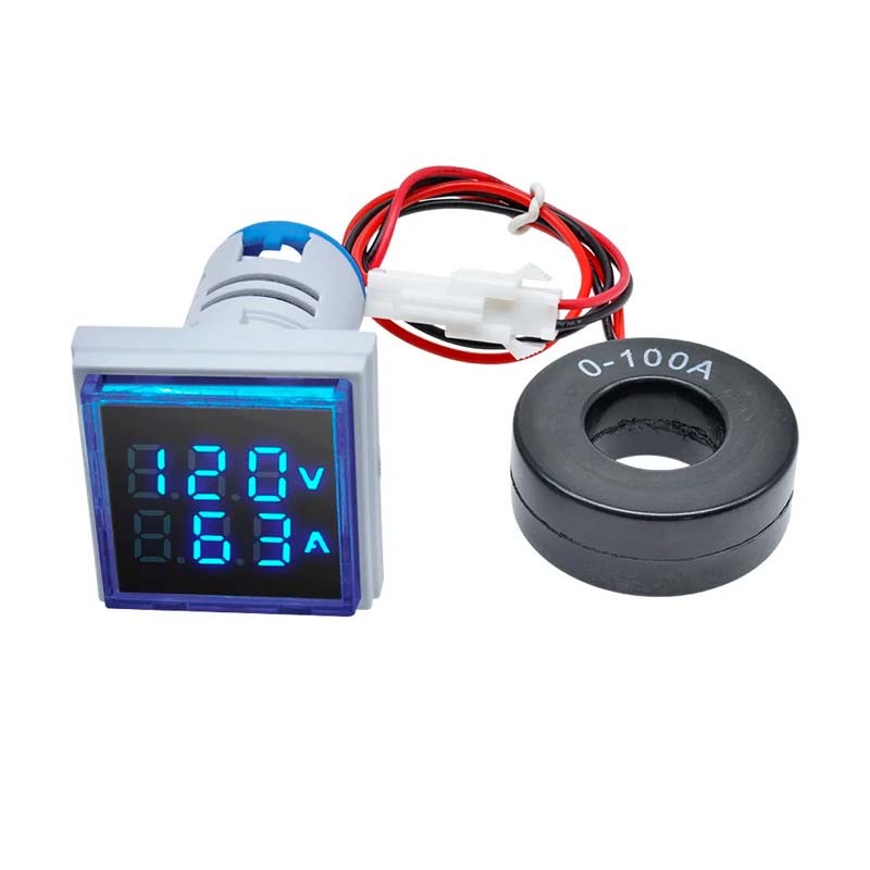 Lots of AC 60-500V 0-100A 22mm 2in1 Voltmeter Ammeter LED Digital Volt/AMP Meter