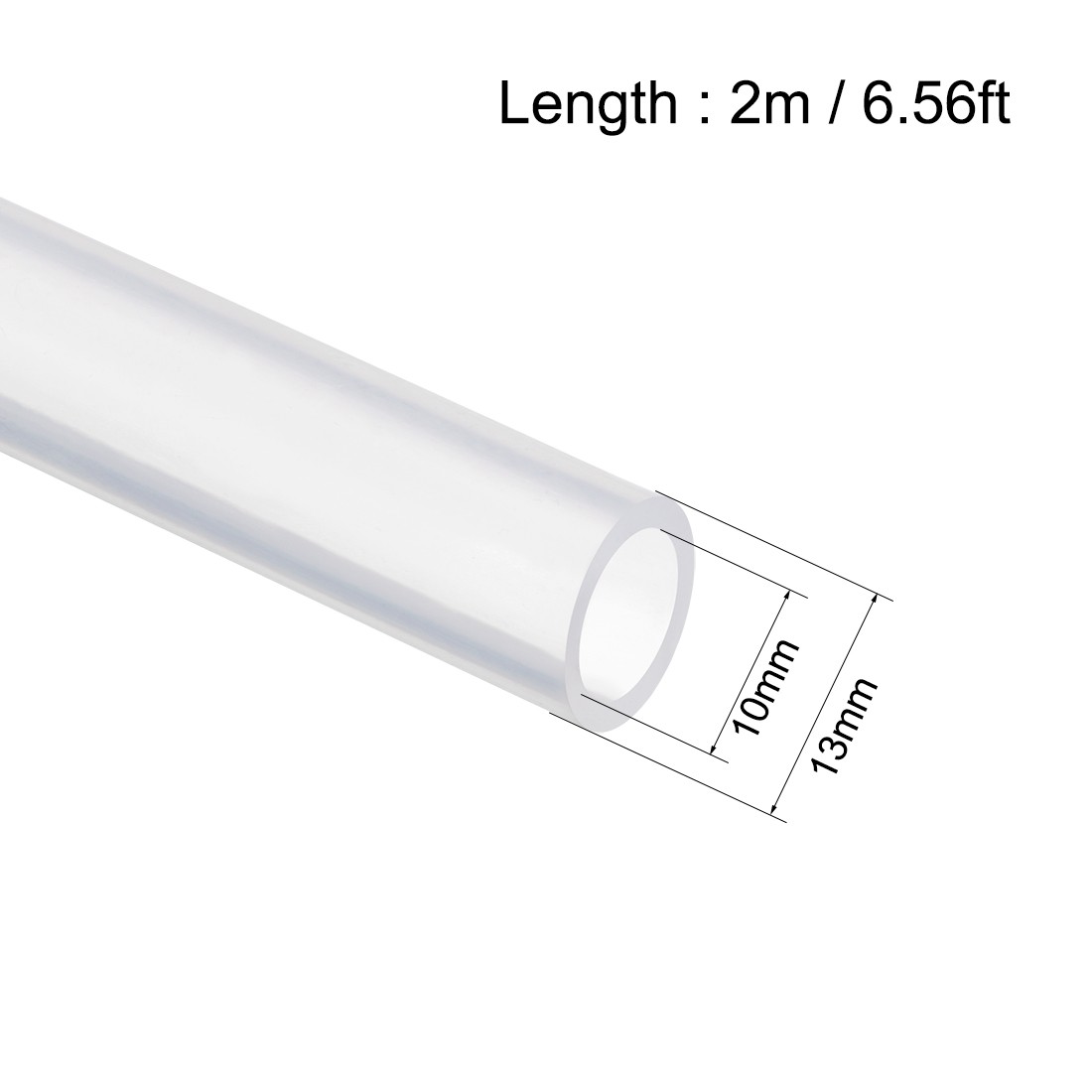 Silicone Tubing 10mm ID X 13mm OD 6.6ft 2m Flexible Silicon Rubber Tube Clear