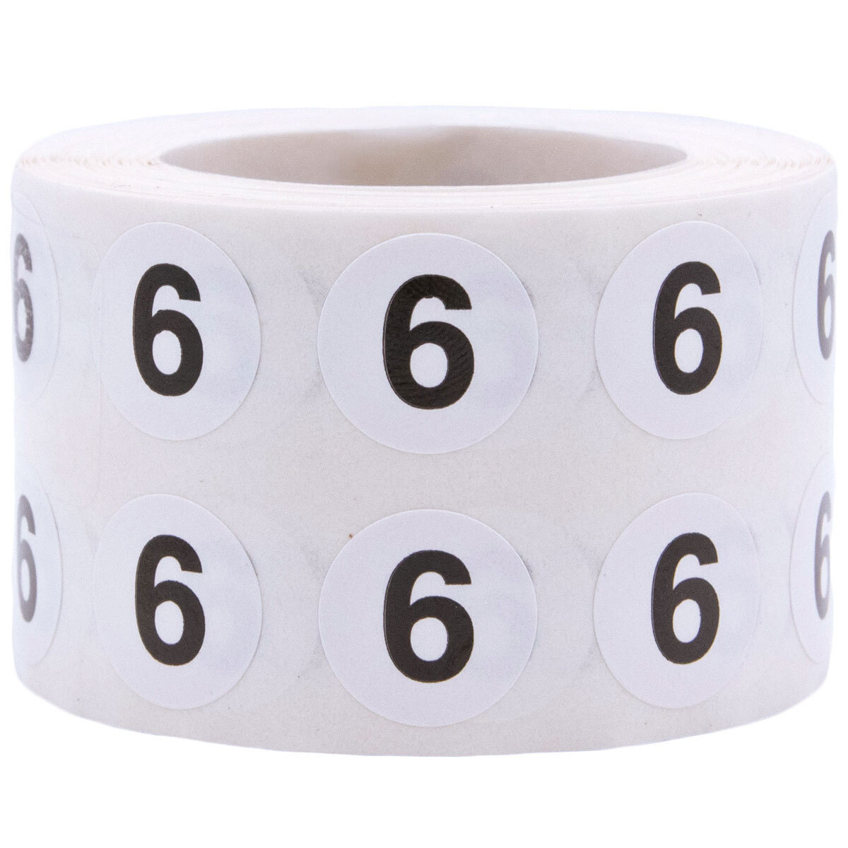 White with Black Number Stickers | 0.5″ Inch Round | 1000 Pack | Pick from 0-20