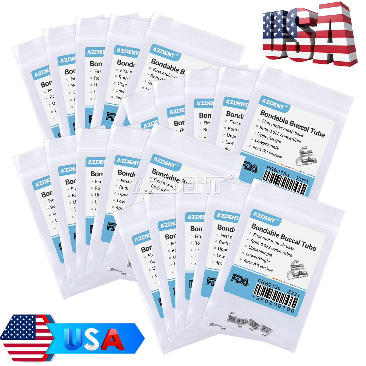 AZDENT Dental Orthodontic 1st Molar Buccal Tube Roth .022″ Bondable Convertible