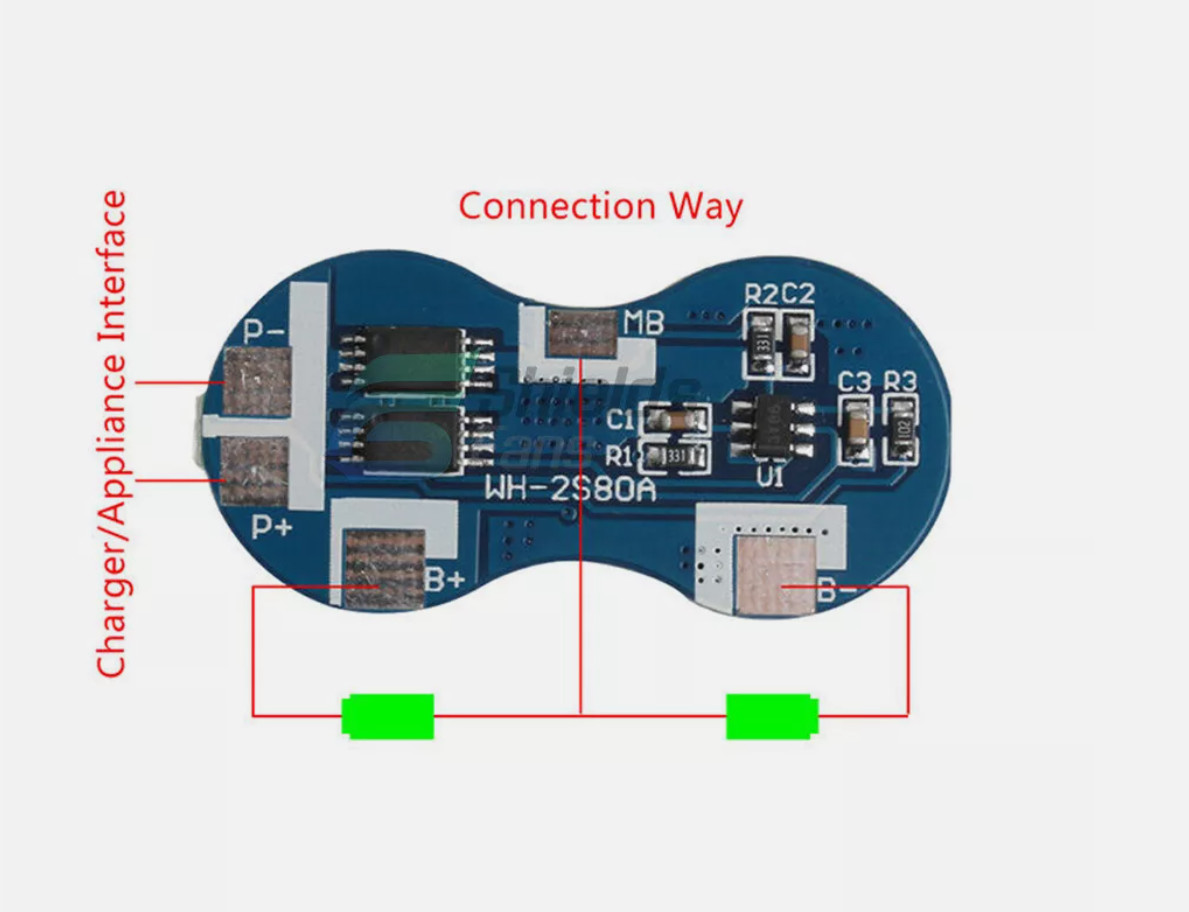 2S 4A PCB BMS Protection Board for 18650 Li-ion Lithium Battery Cells