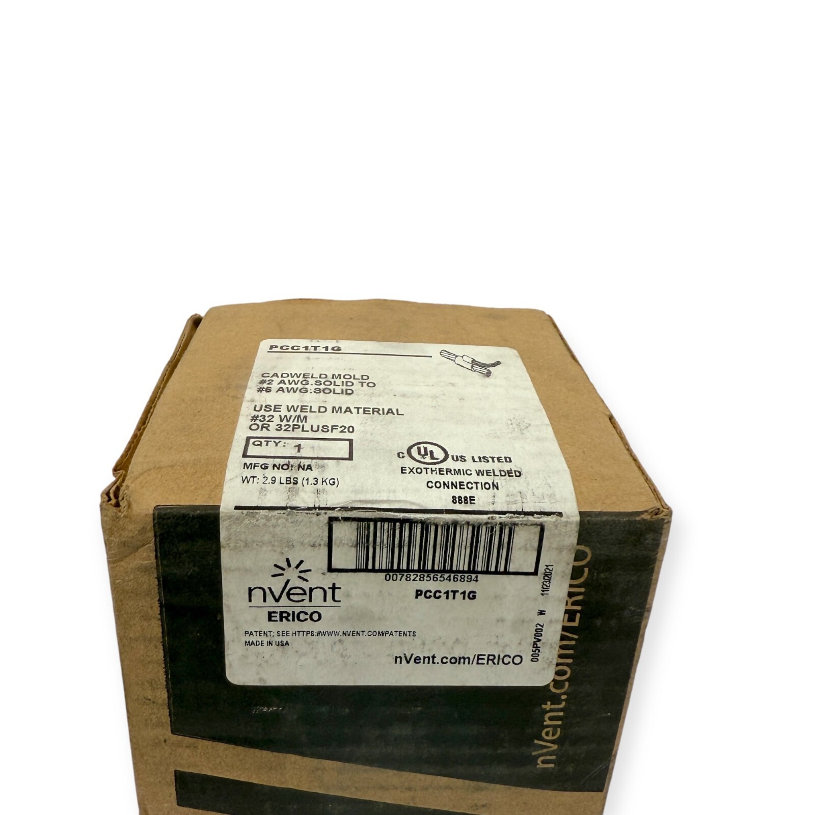 Erico Cadweld PCC1T1G Graphite Mold for Welding Cable to Cable #32 Material
