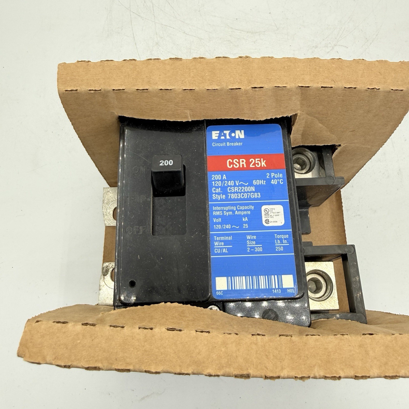 EATON CSR2200N 200Amp 2Pole 120/240VAC 25kA Circuit Breaker with Lugs NTO