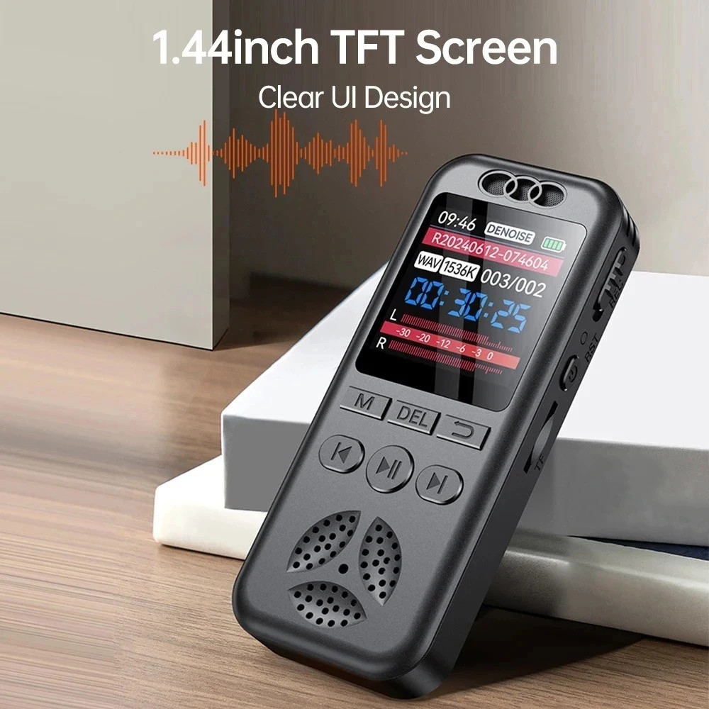 128GB Digital Voice Recorder 1536KBPS Professional Sound Dictaphone Voice Activa