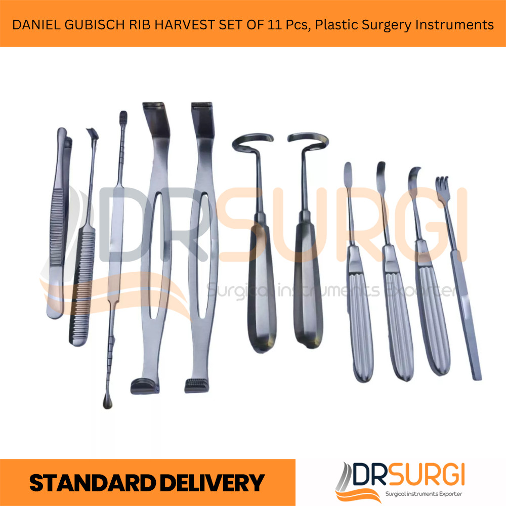 DANIEL GUBISCH RIB HARVEST SET OF 11 Pcs, Plastic Surgery Instruments