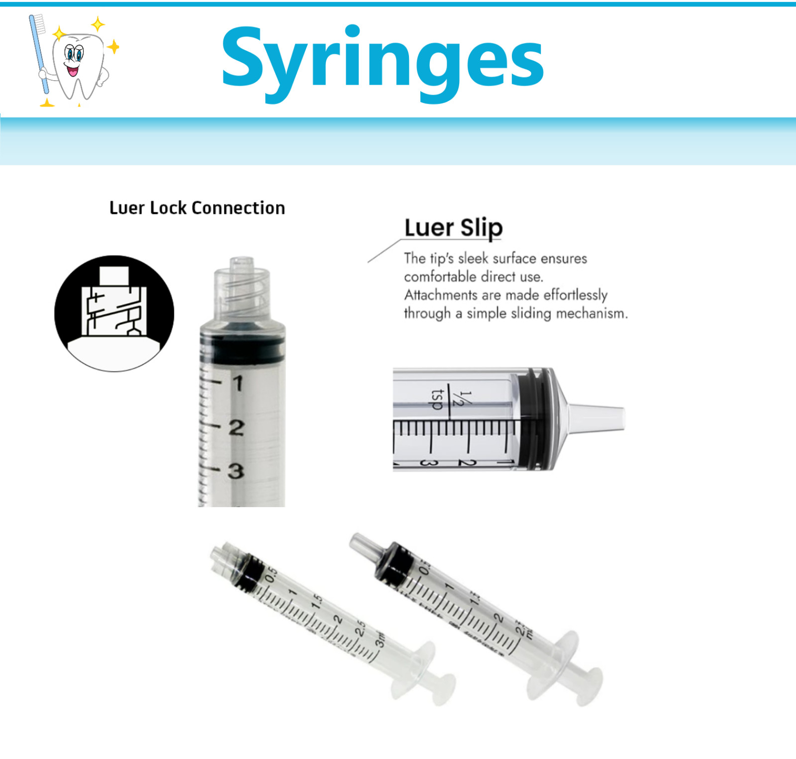 60ml / 60cc Syringe (No Needle) Syringe, Luer Slip, 50-60cc, With Cap, Eccentric
