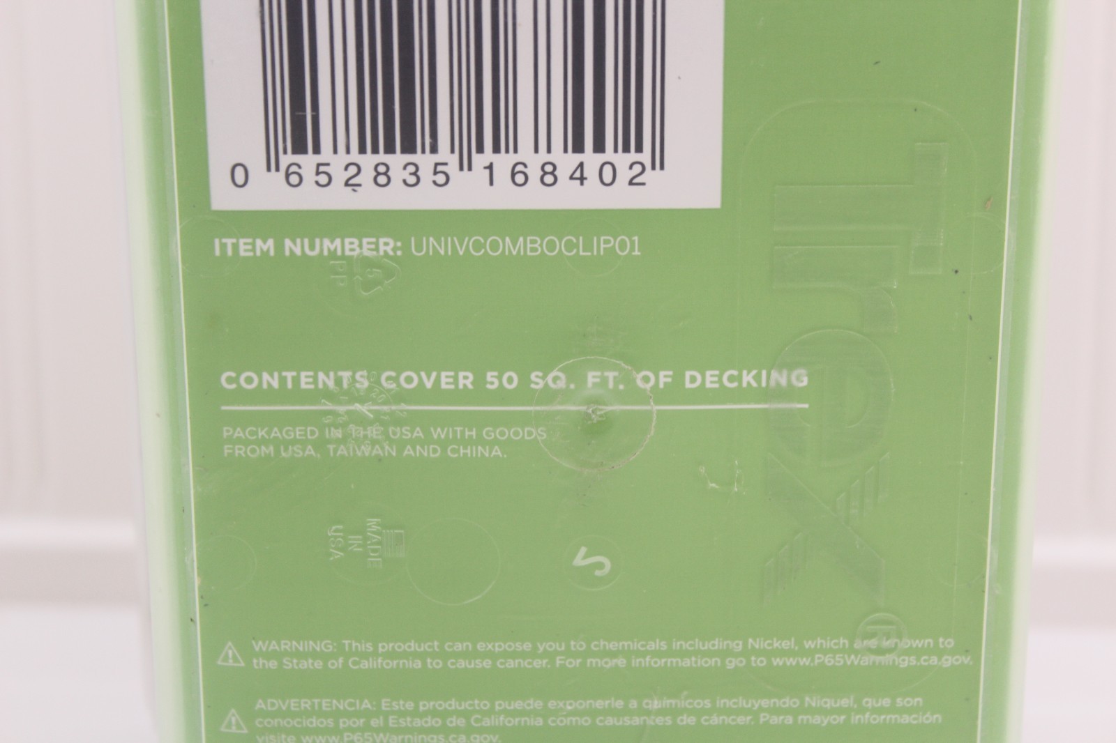 Trex Hideaway Hidden Fastener Kit UNIVCOMBOCLIP01 Universal Fasteners 50 Sq Ft