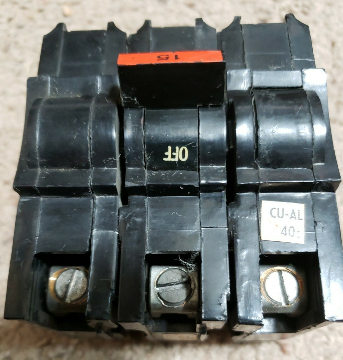 FPE Federal Pacific Electric 3 Pole 15 amp Stab-lok Circuit Breaker Type NA315