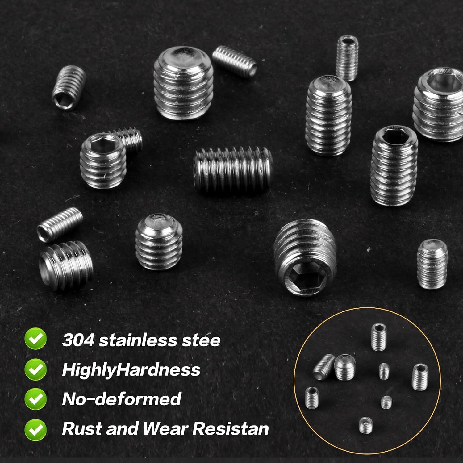 Effortless Storage with 360 Pcs Hex Socket Screws – Stainless Steel Assortment