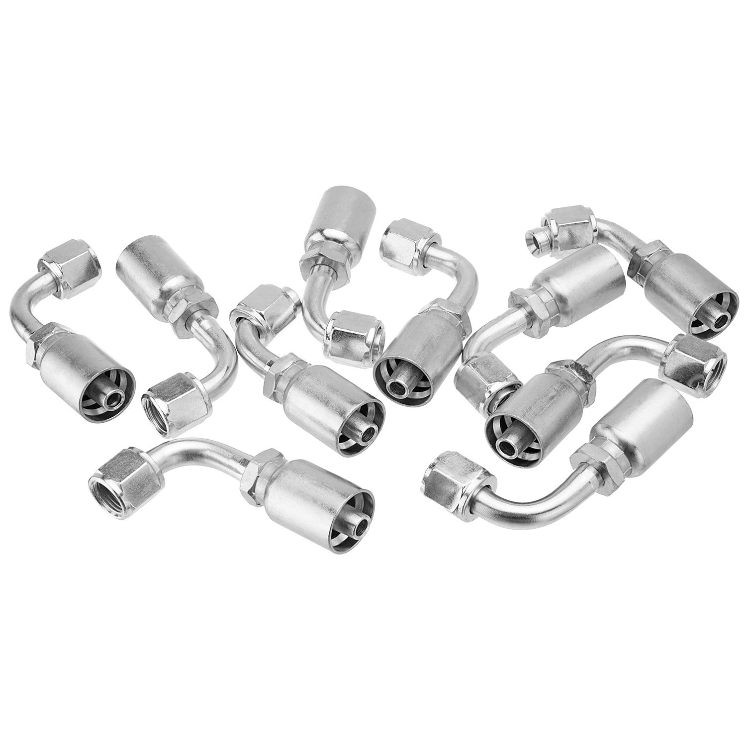 10X 1/4″ JIC 37° Female 90° Hydraulic Hose Fittings For 1/4″ I.D. Hydraulic Hose