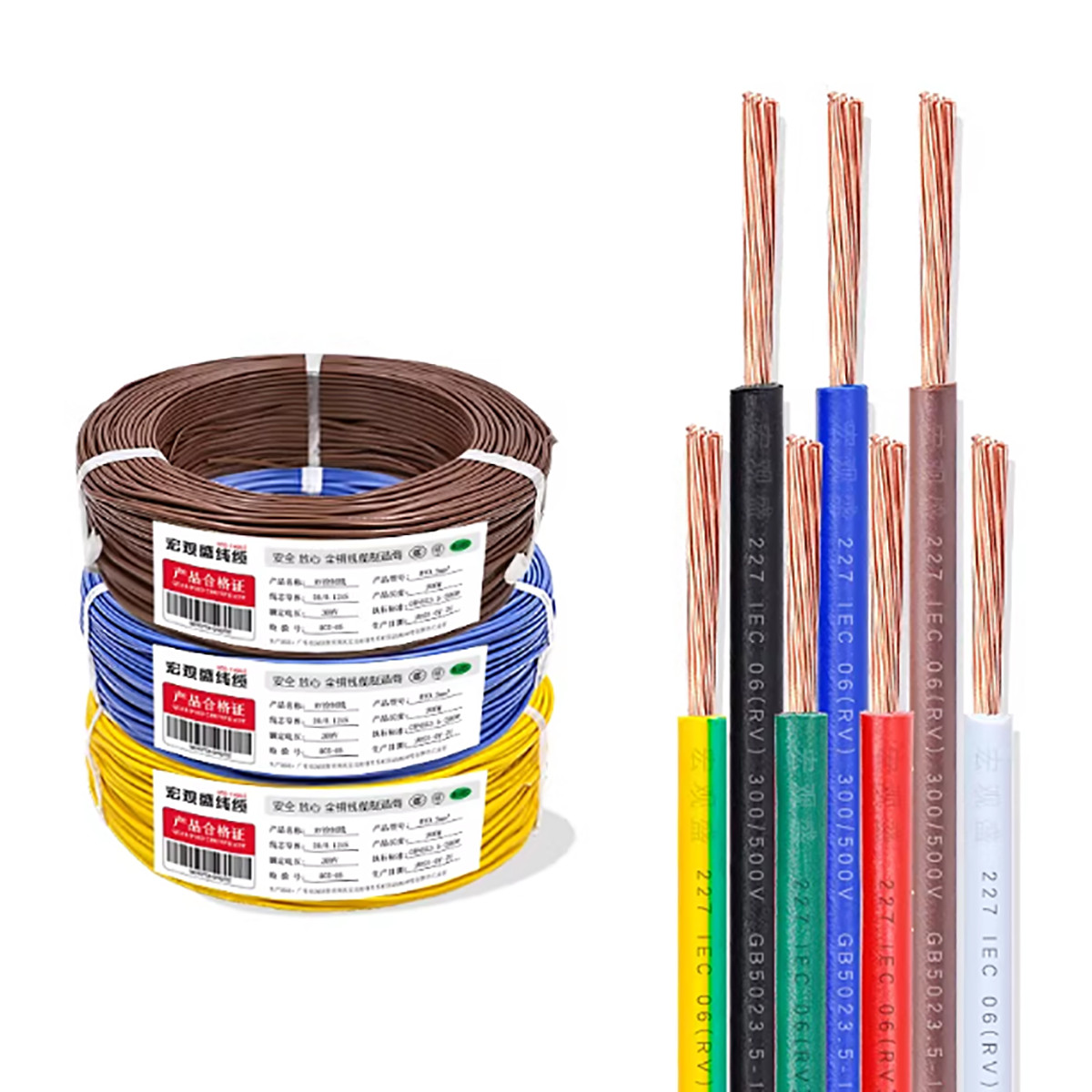 Electrical Cable Wire 0.3/0.5/0.75/1/1.5/2.5mm² RV Cable Single Core Multistrand