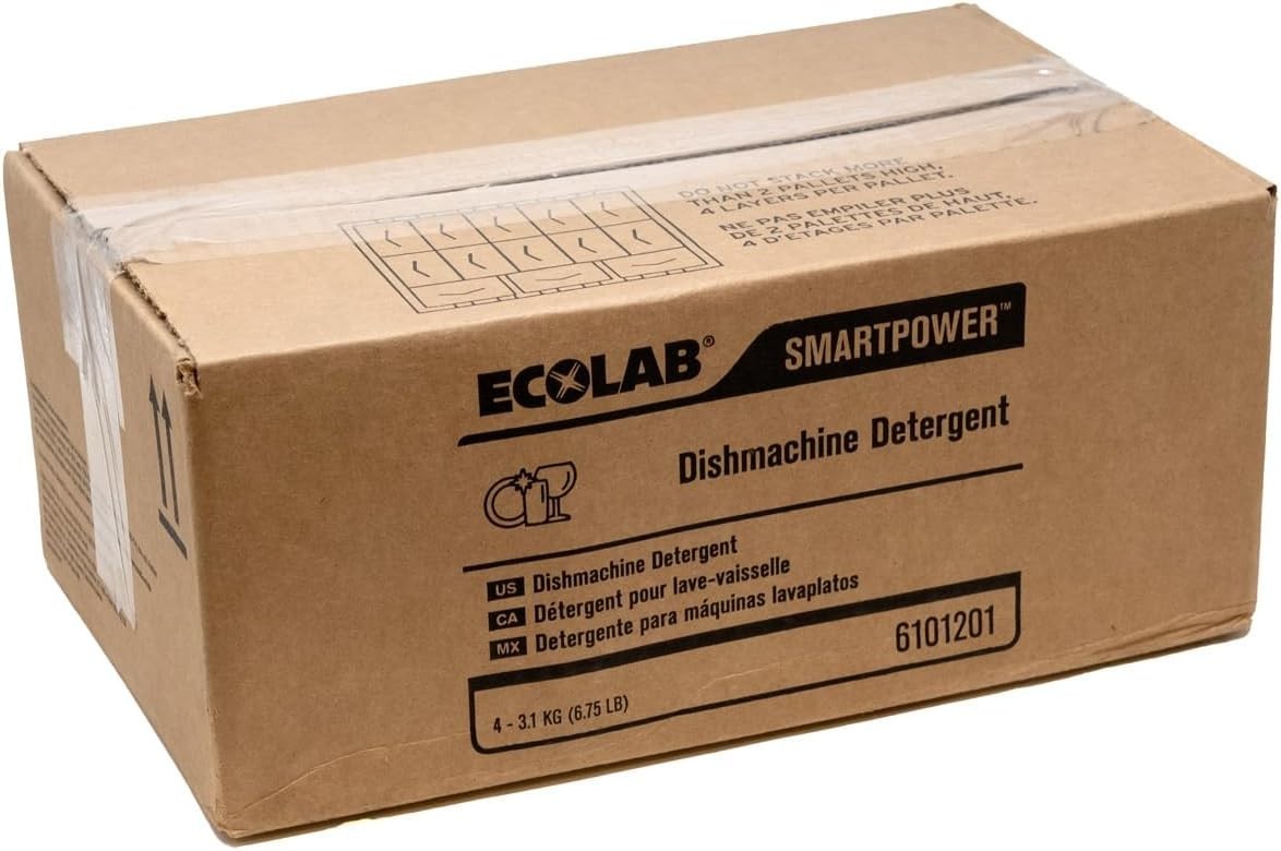 4 Each EcoLab SMARTPOWER Dishmachine Detergent, 6101201, 6.5 LB. | 4/Case