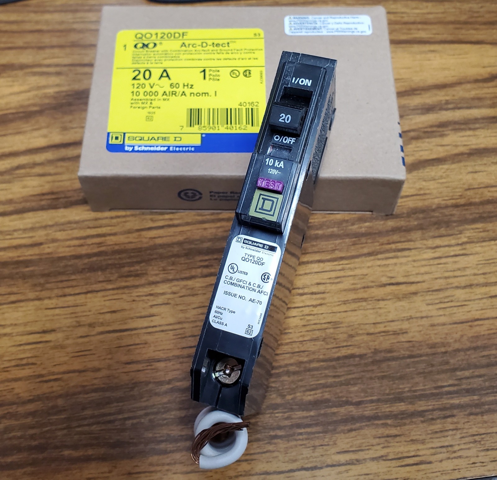 SQUARE D QO120DF QO120DFC 20A DUAL FUNCTION AFCI/GFCI QO TYPE BREAKER NEW