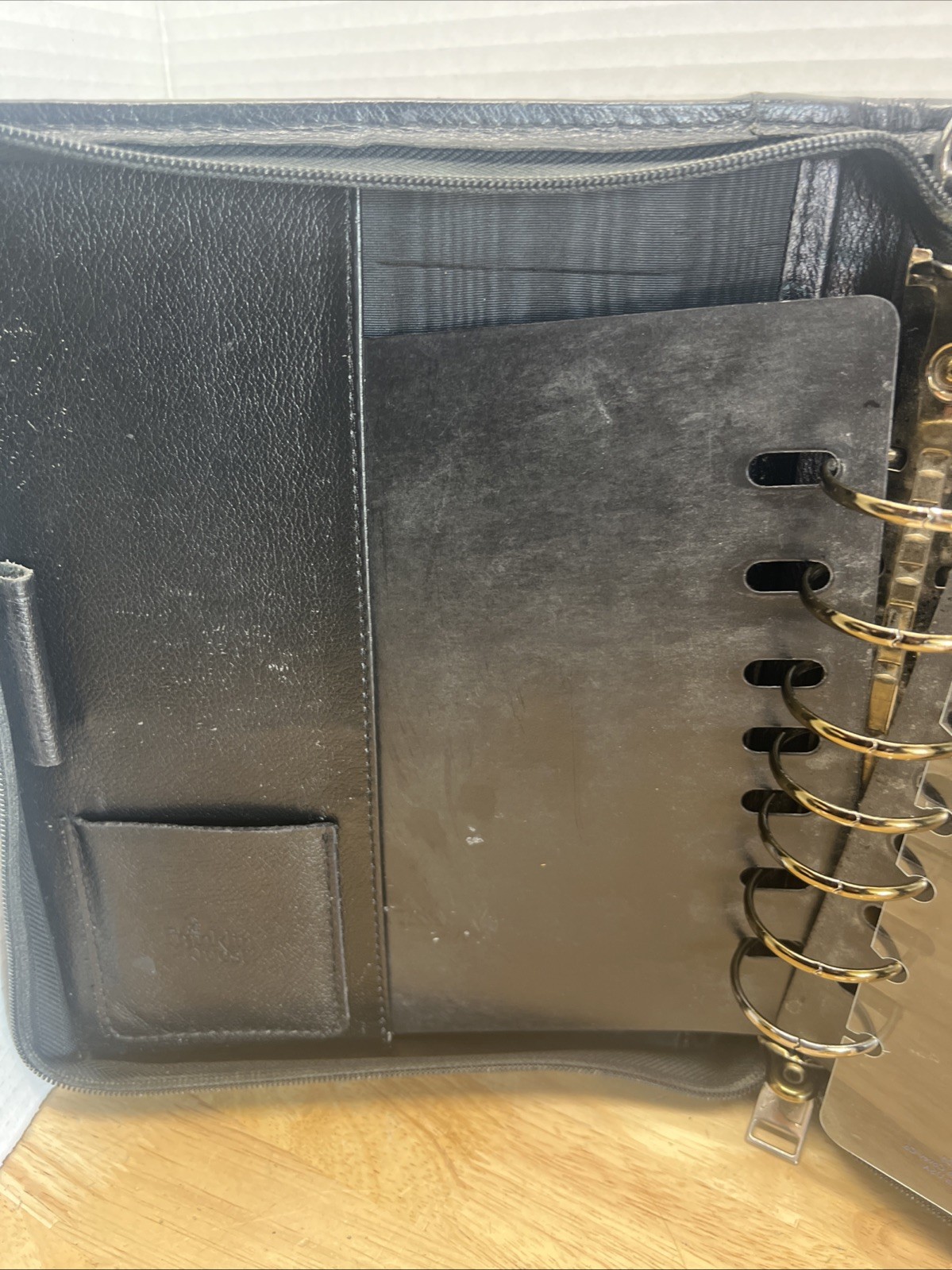 Vintage Franklin Quest Signature 7-Ring Binder Black Leather Day Planner 8×10.5