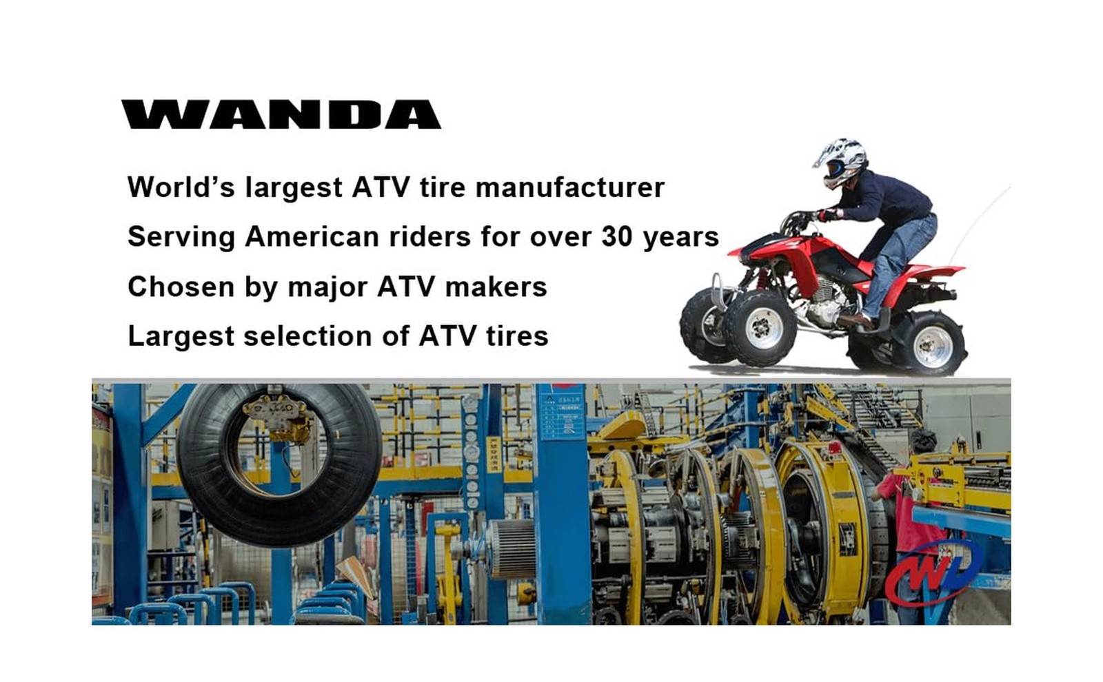 WANDA Set 4 ATV Tires 19X7-8 & 20X10-9 fit 09-17 Polaris Ranger RZR 170