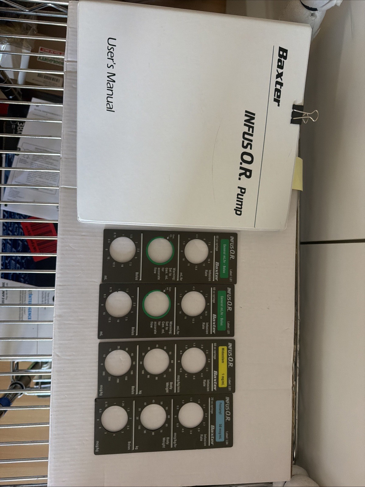 Baxter Bard Infus OR / INFUSOR Propofol Smart Labels (4) & Manual