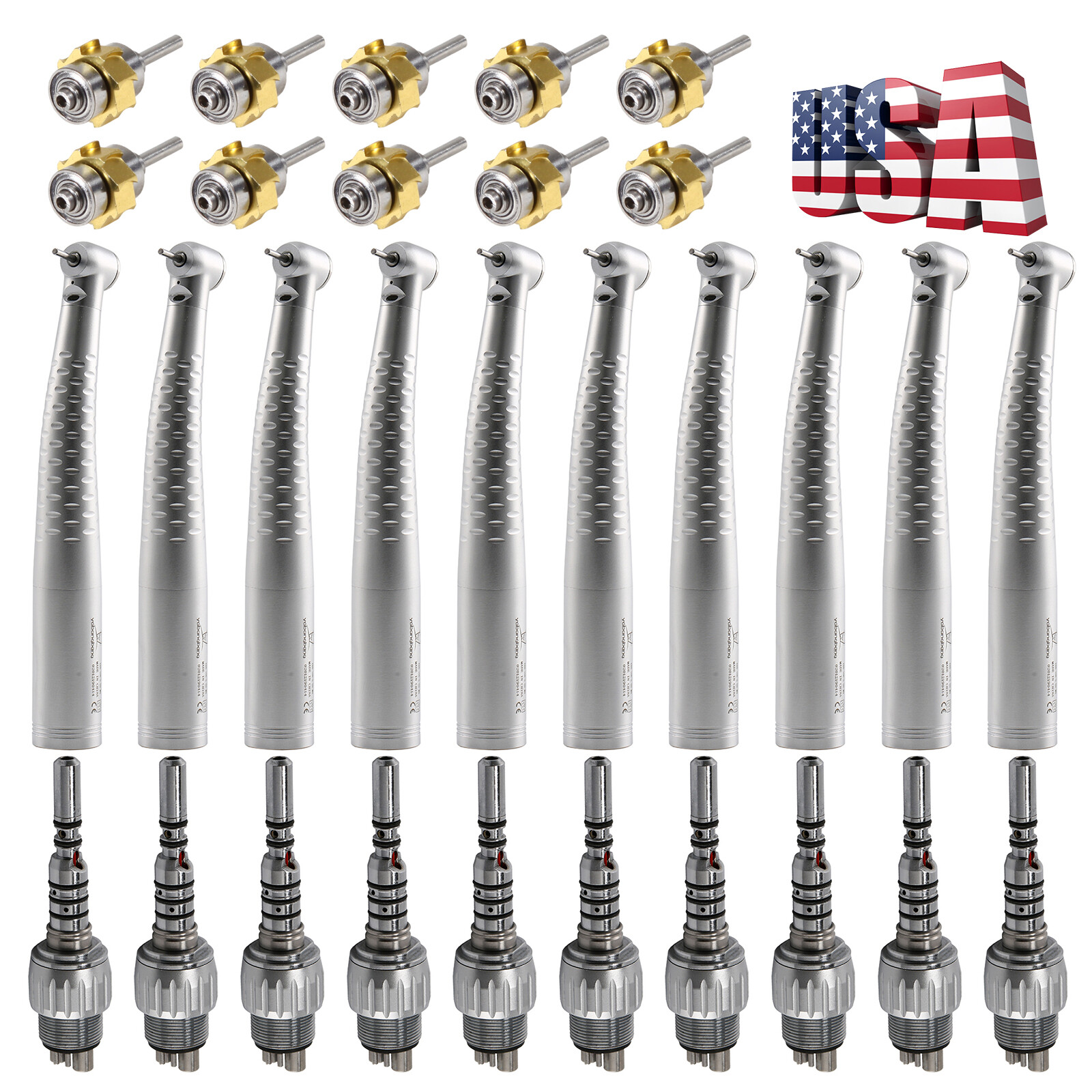 1-10 KaV Style Dental Fiber Optic High Speed Handpiece 6Hole LED Coupler /Rotor