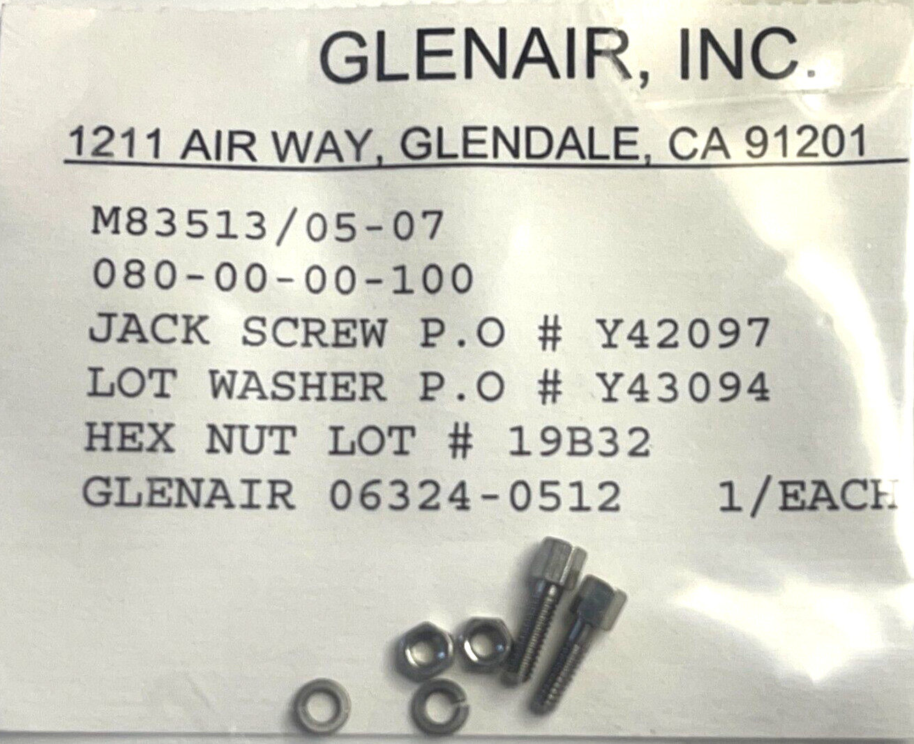 (2 SETS LOT) 080-00-00-100, M83513/05-07, GLENAIR, CONN JACKPOST 12MM 2-56