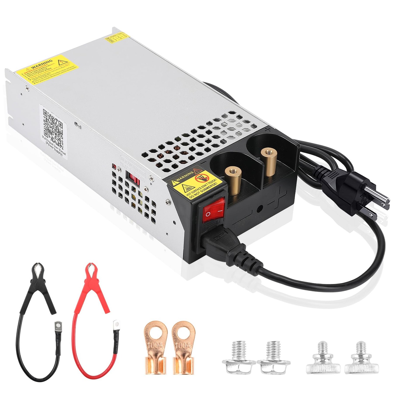 VIXKPIRR DC 12V 100A 1200W Power Supply, 110V AC 12V DC Converter Transformer
