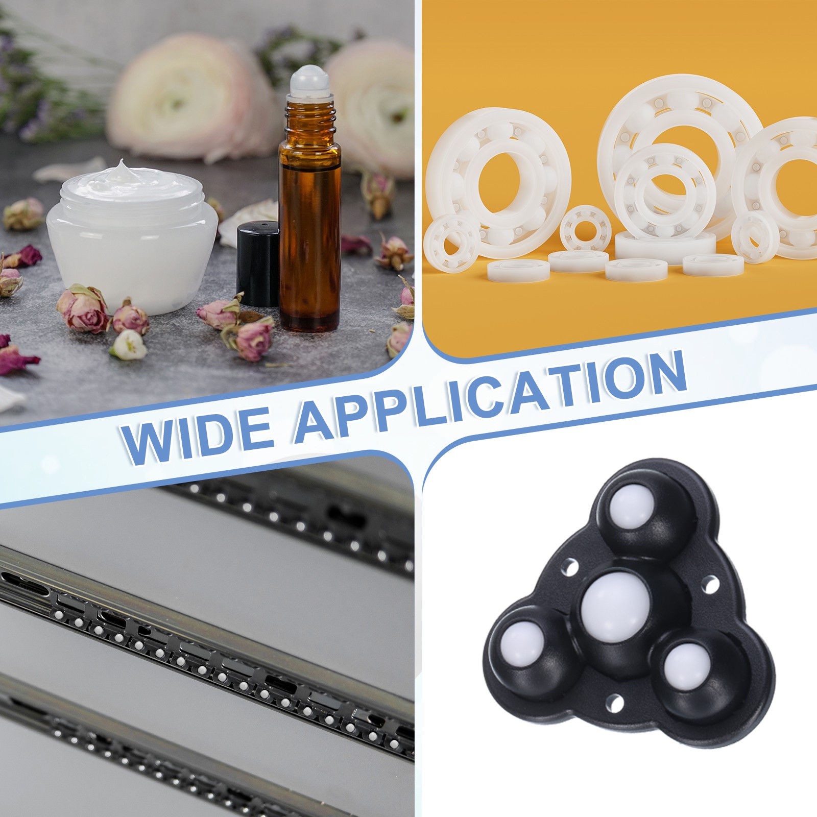 100pcs Nylon Bearing Balls 9mm Solid Plastic Balls G1 Precision White