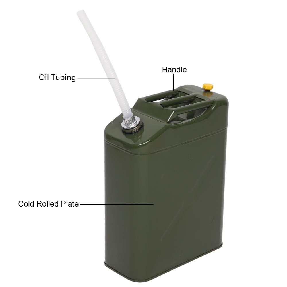 Durable Army Green 20L 5Gallon Gas Fuel Can Fuel Gasoline Steel Tank with Spout