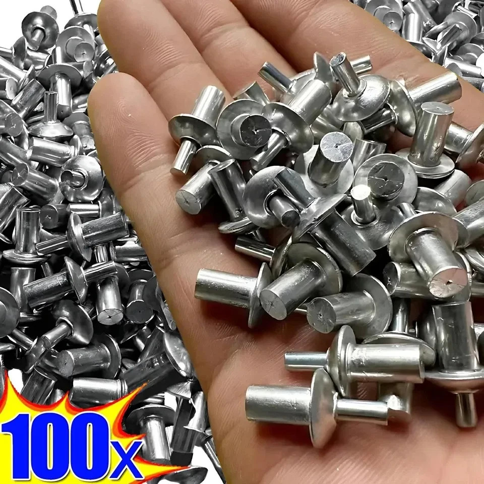 100x Hammer Drive Expansion Rivets Aluminum Knock Type Fasteners Screws