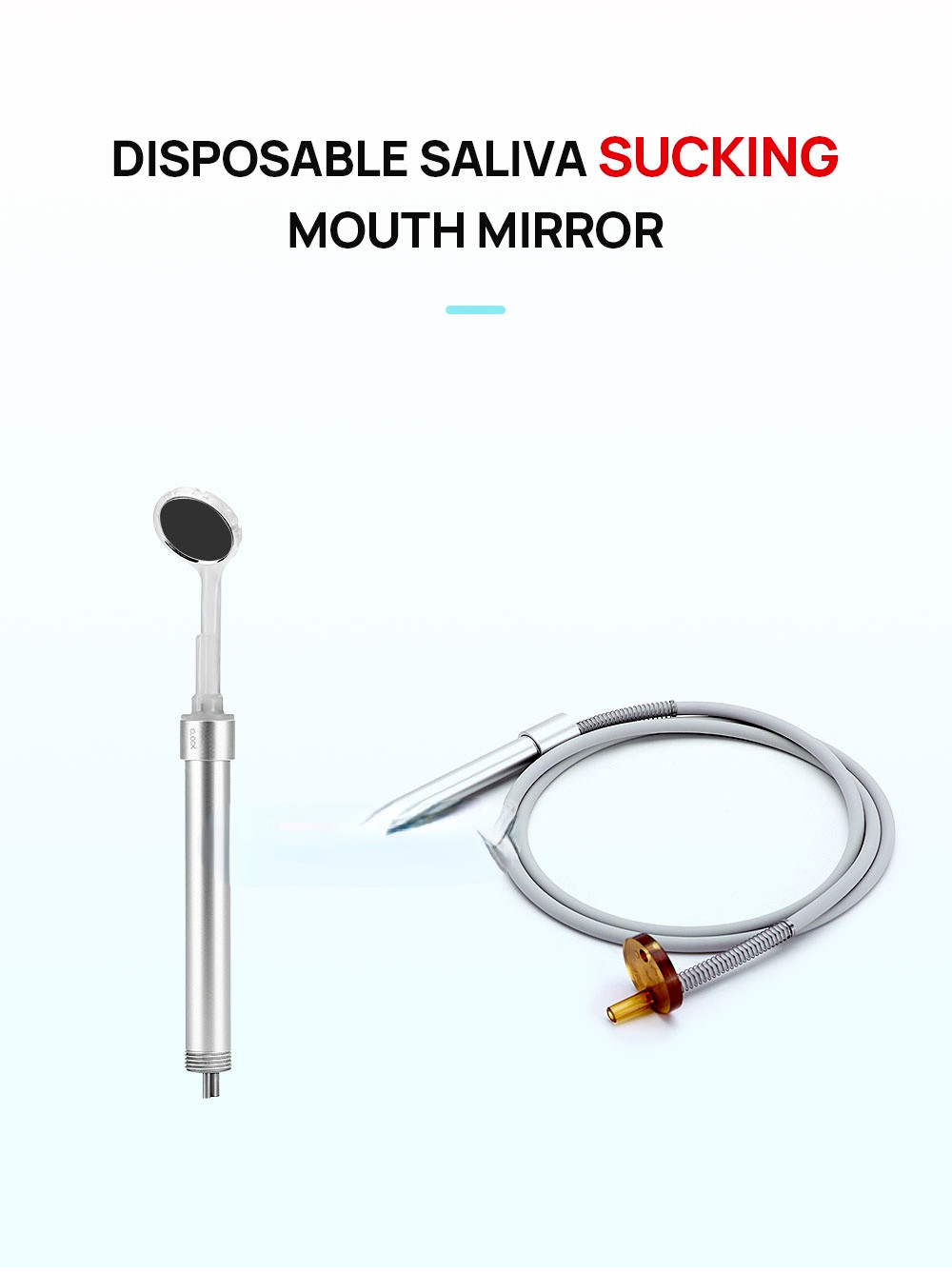1 Set Dental Disposable Anti-fog Saliva Mouth Mirror 50Pcs w Handle Silicon Tube