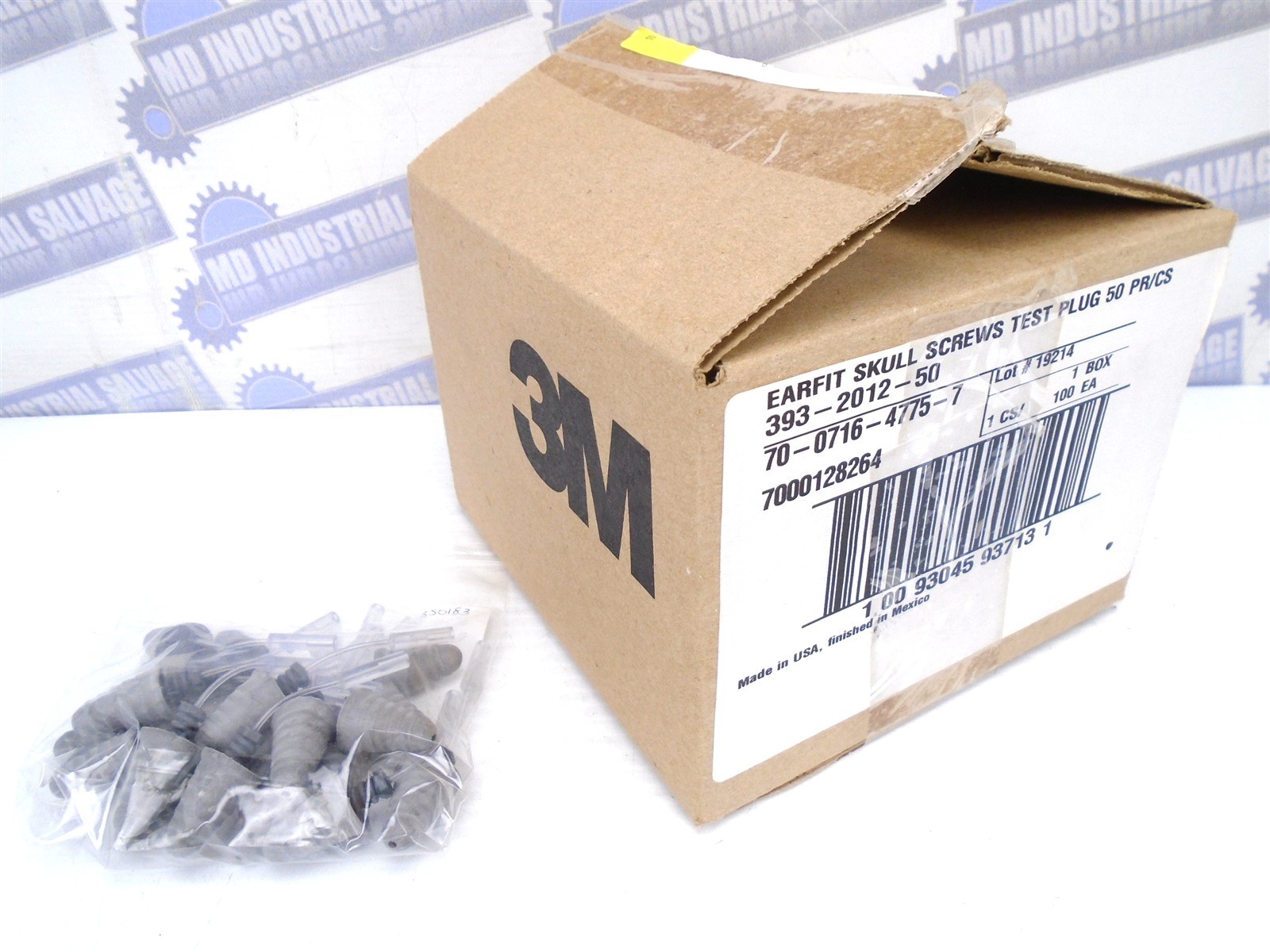 (50 Pair) 3M – 393-2012-50 – E-A-Rfit SKULL SCREWS Test PLUGS – (NEW in CASE)