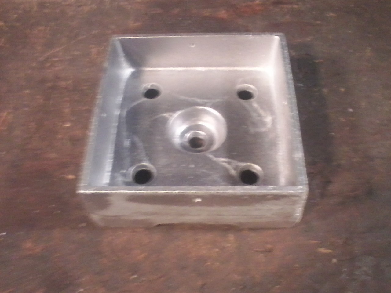 Post Base, Anchored, 6×6,Heavy Cast Aluminum, Mill, MADE IN USA