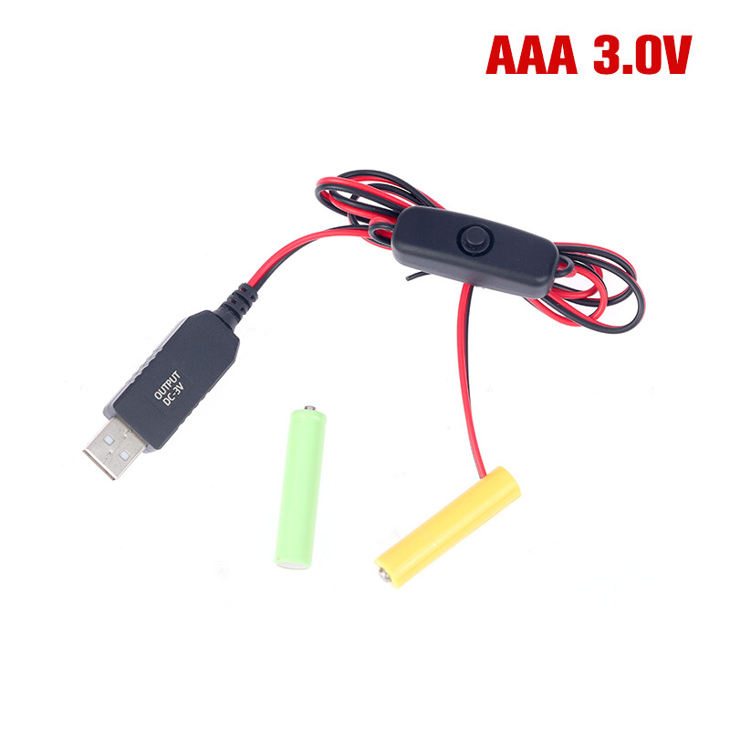 2X AAA Eliminator Cable Dummy-Battery Power Cord Replacement For 3V/4.5V/6V NEW