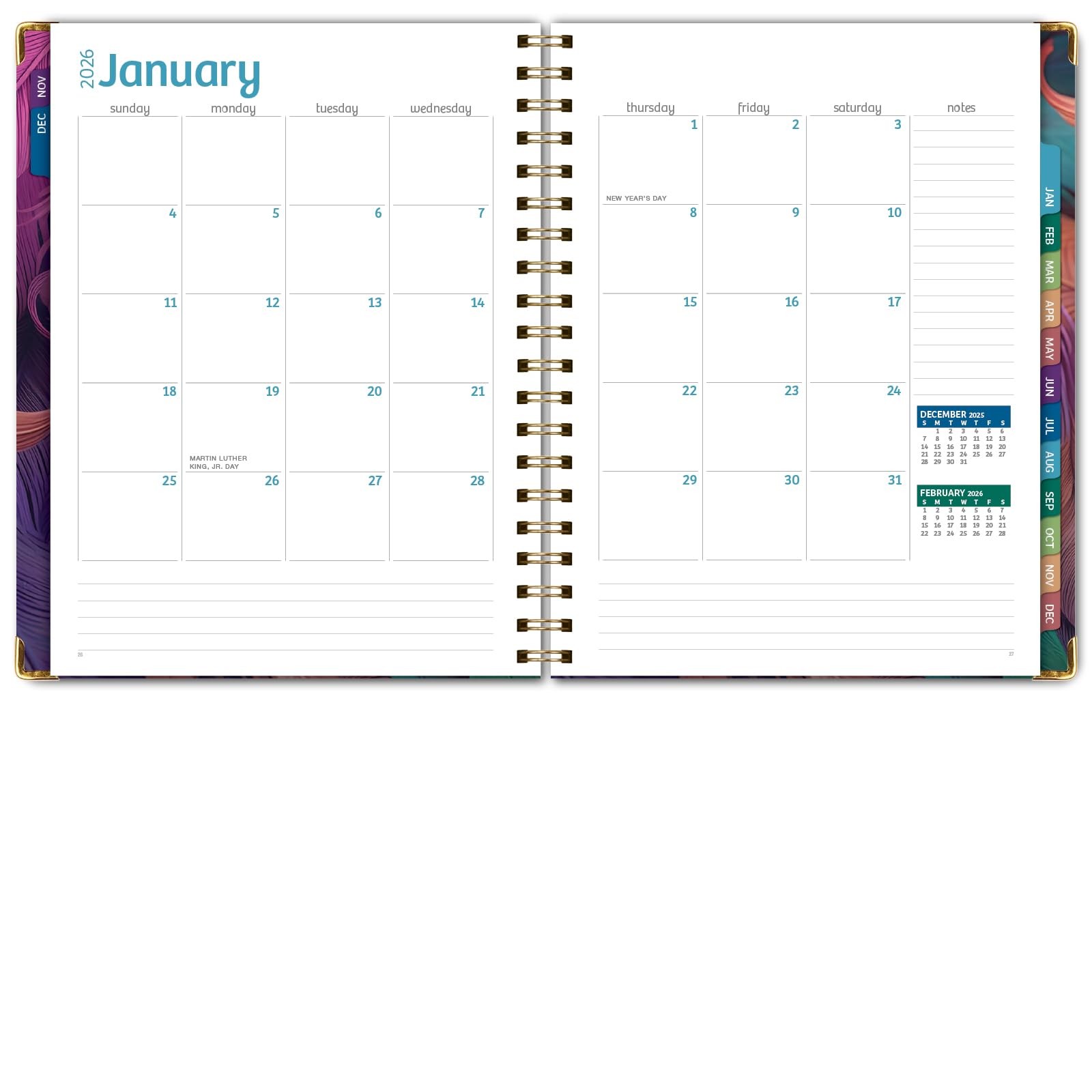 HARDCOVER 2026 Planner, 7″x9″: 14 Months (November 2025 – December 2026), Dai…