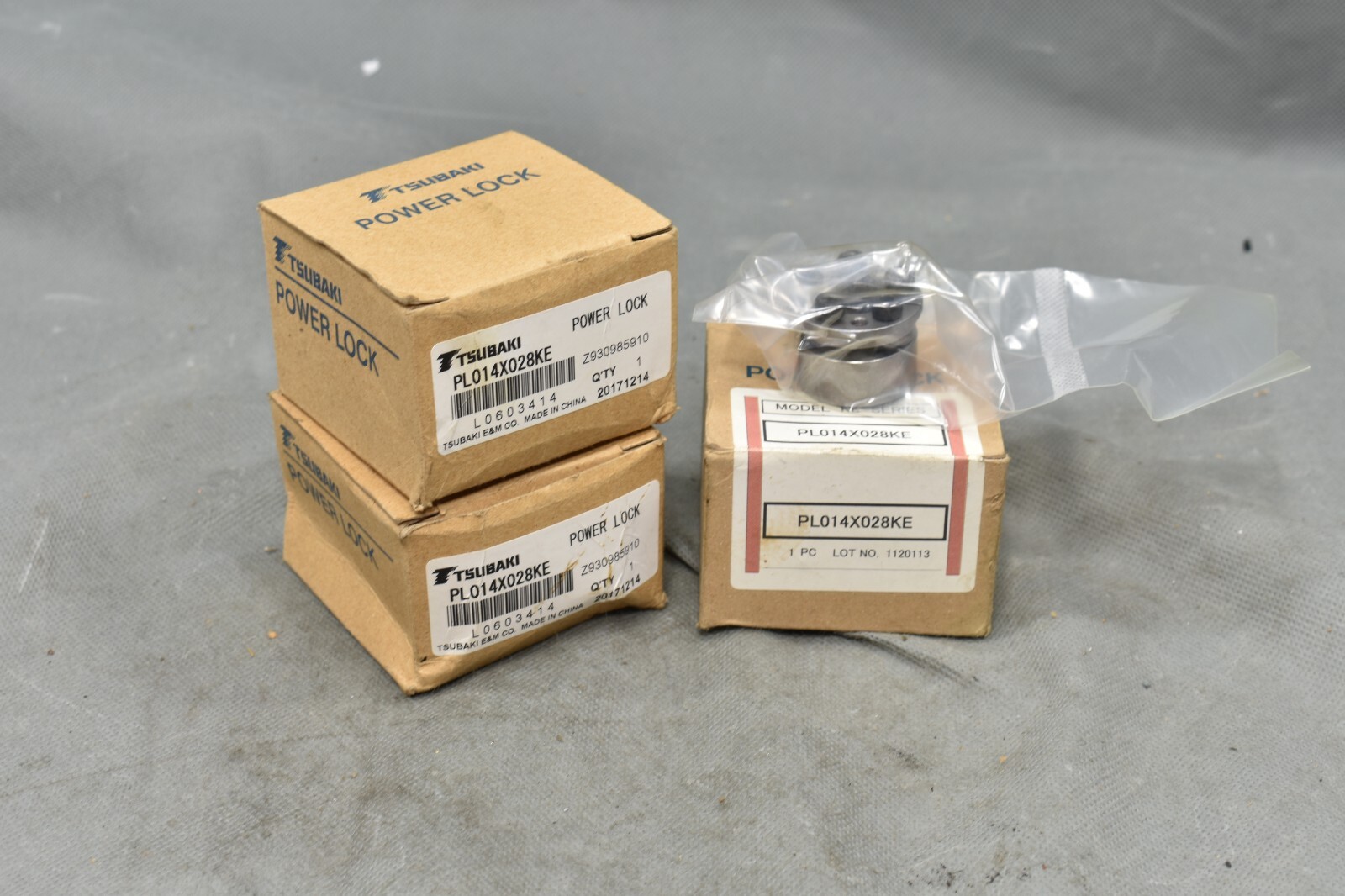 Lot Of 3 Tsubaki PL014X028KE, Power Lock, KE Metric Series, Torque 54ft-lb,