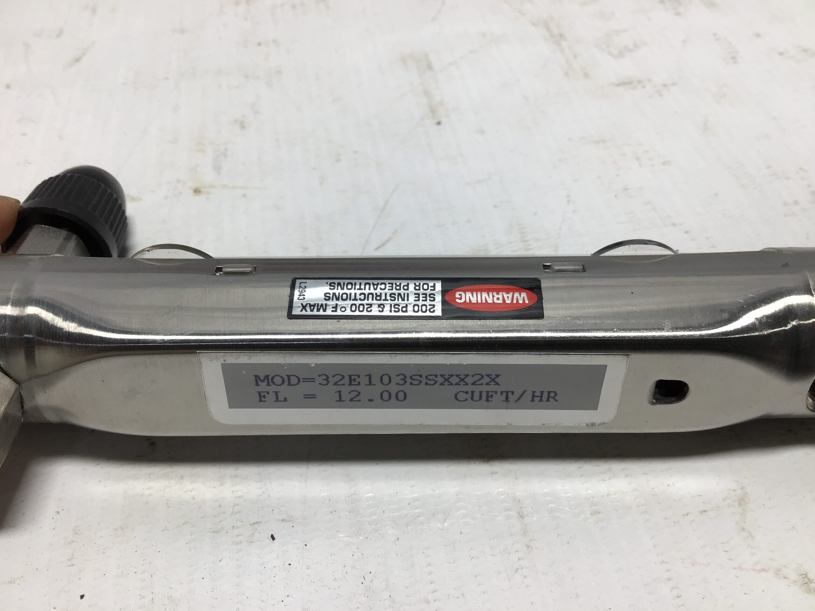 WALLACE & TIERNAN PURGE METER 32E103SSXX2X FL12.00 CUFT/HR 200PSI