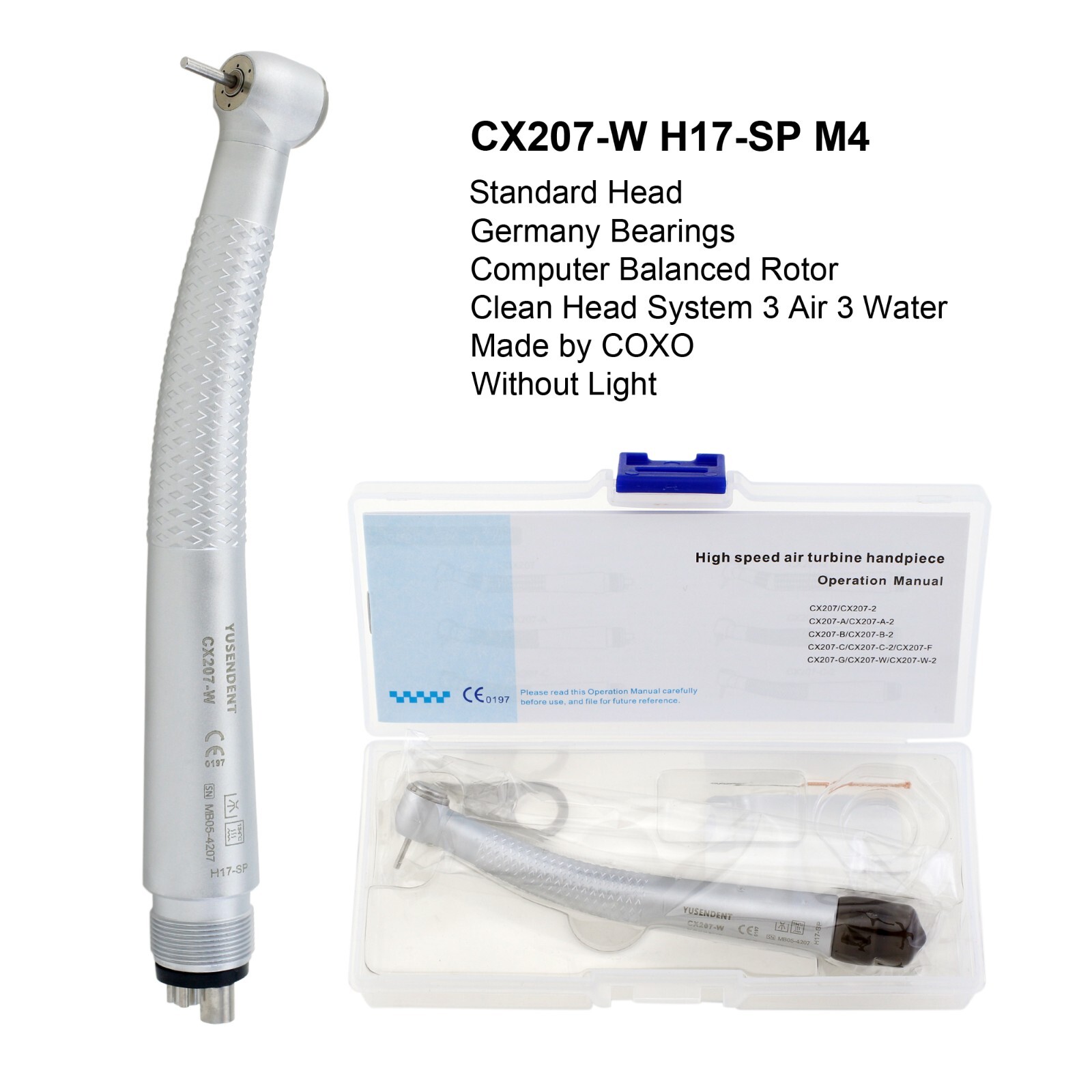 COXO Dental Air Turbine Fiber Optic Handpiece High Speed CX207-G CX207-F CX207-W