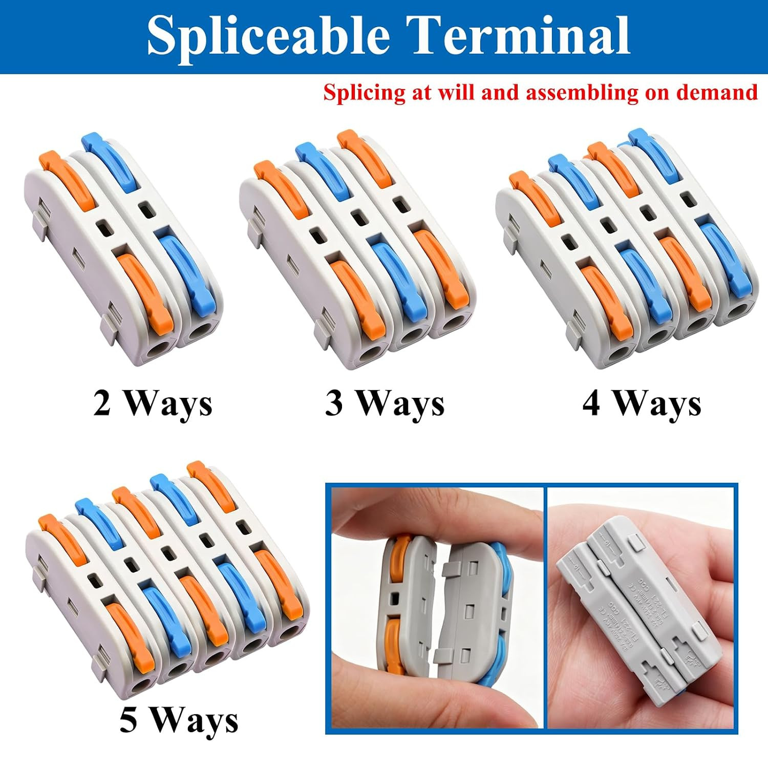 60PCS Lever Wire Connectors AWG28-12, Quick Connect Electrical Splicing