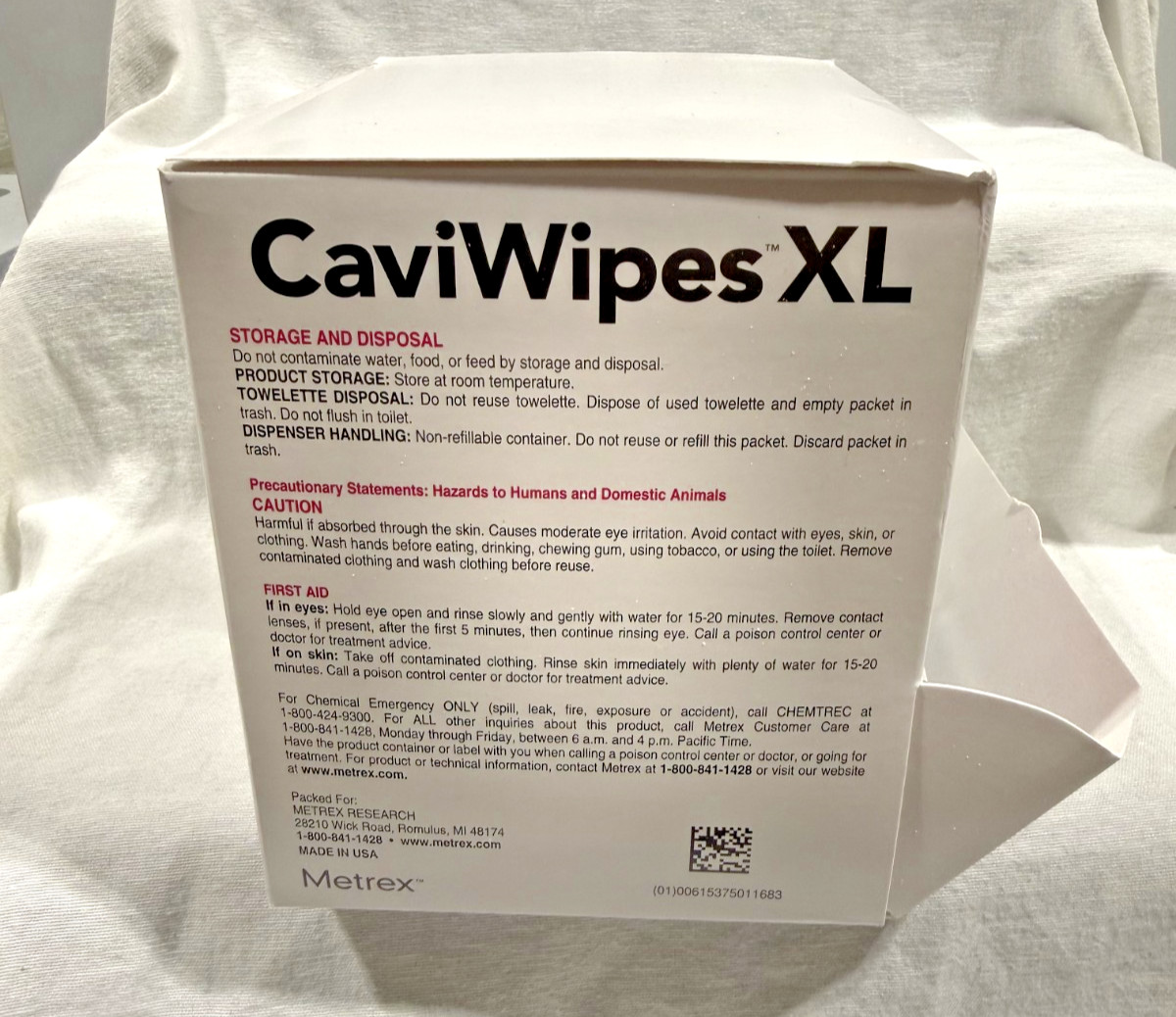 Metrex CaviWipes XL Disinfecting Wipes 50 Count Canister Hospital Medical New