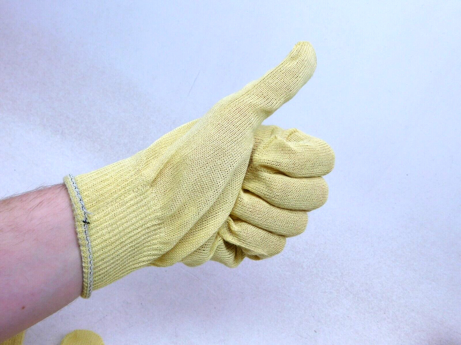 12 PAIR-1 DOZEN YELLOW STRING KNIT POLY COTTON WORK GLOVES PAIRS LARGE L-XL (HR)