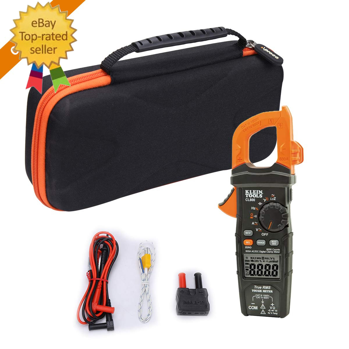Case Compatible with Klein Tools CL800 CL810 CL700 CL600 Digital Clamp Meter, Po