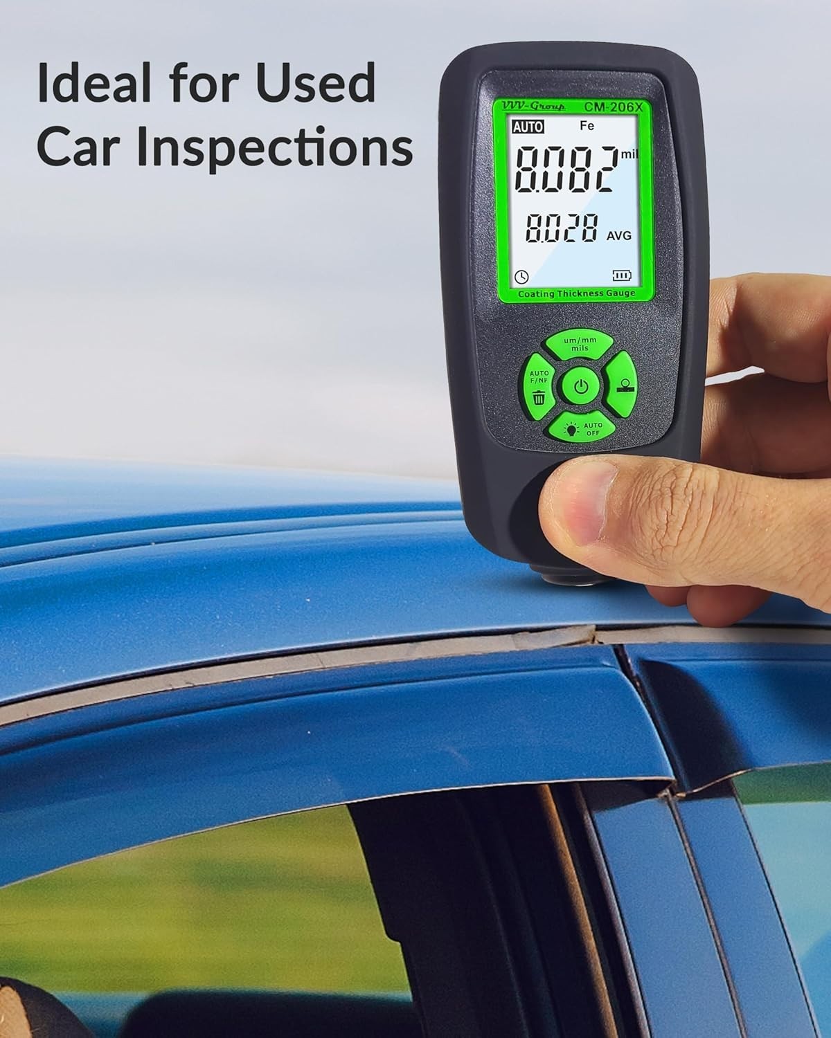 Automotive Paint Thickness Gauge for Coating Measurement with Auto Detection