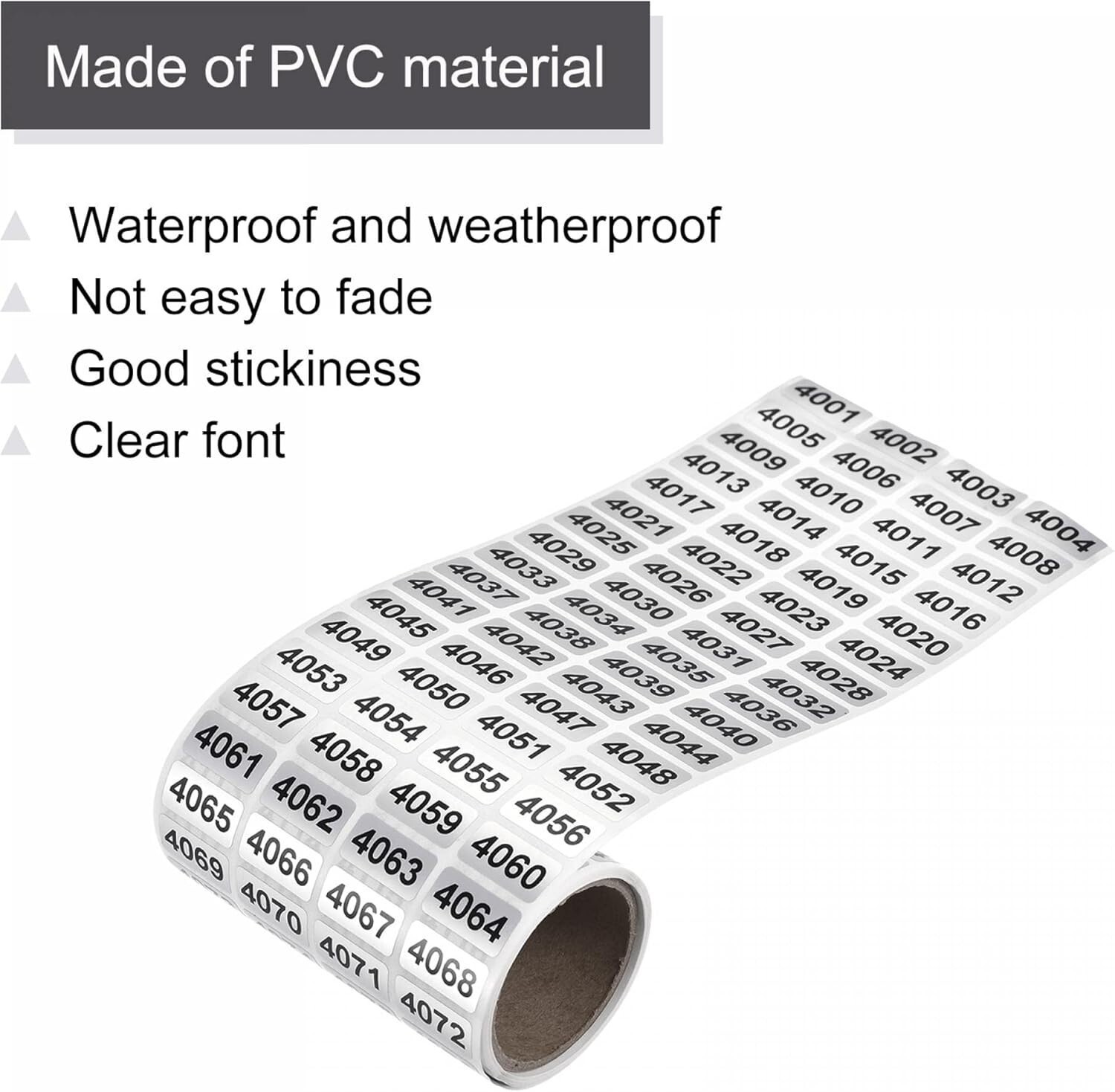 1-20000 Consecutive Number Label Stickers Inventory Control Adhesive Waterproof